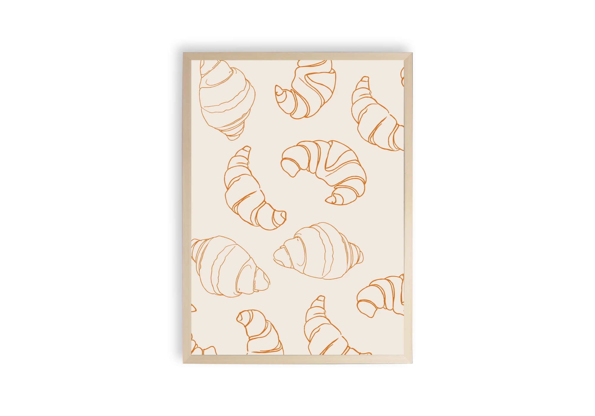 Ajoutez une touche gourmande à votre intérieur avec ce poster de croissants élégamment encadré. Parfait pour les affiches décoratives de maison, ce cadre apporte chaleur et style à votre espace, combinant simplicité et design moderne pour un effet visuel attrayant.