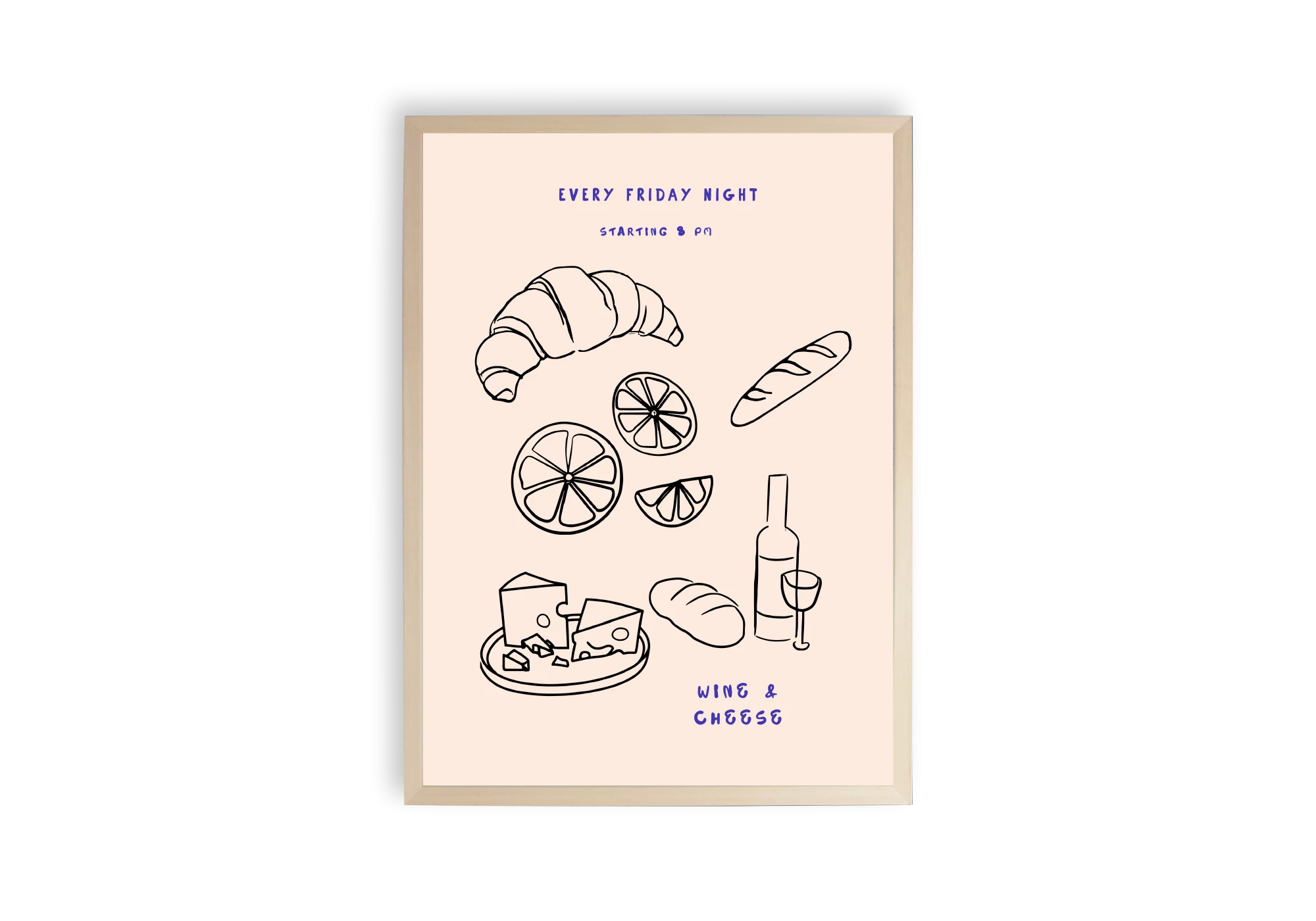 Ajoutez une touche artistique à votre intérieur avec ce cadre moderne représentant des symboles gourmands. Ce poster d'affiches élégantes pour la maison est parfait pour embellir votre espace et y insuffler une ambiance conviviale.