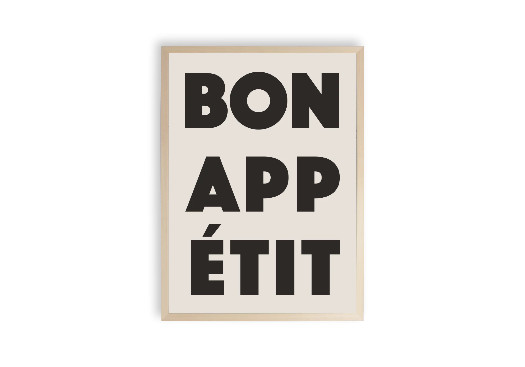 Découvrez notre poster 'Bon Appétit', un cadre idéal pour embellir l'intérieur de votre maison. Ce design élégant s'intègre parfaitement dans votre cuisine ou salle à manger, apportant une touche moderne et conviviale. Transformez vos murs avec des affiches stylées.