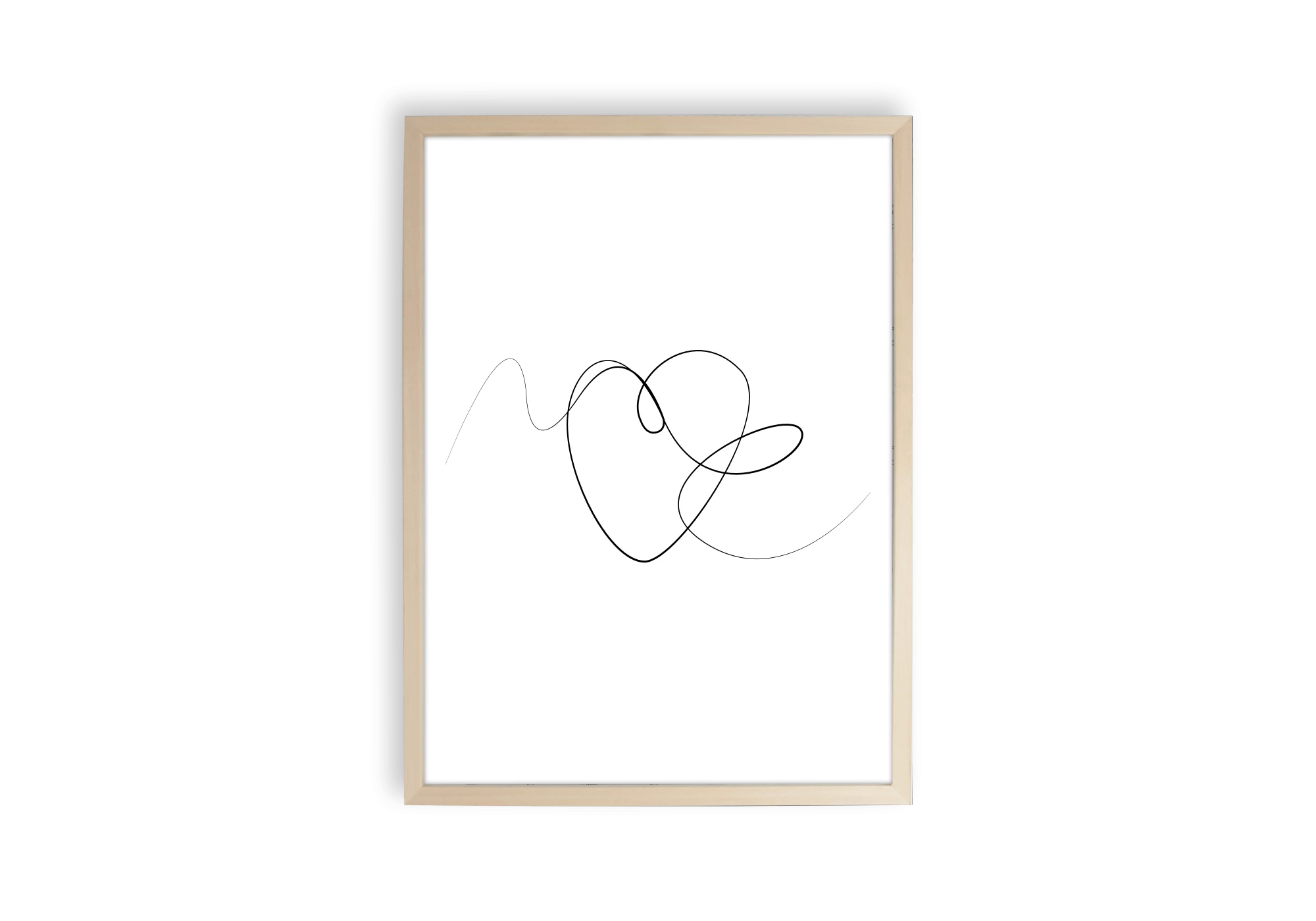 affiche en line art d'un cœur abstrait
