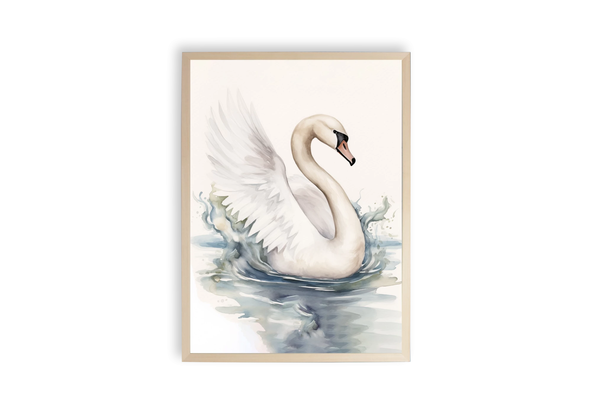 Affiche d'une peinture représentant un cygne.