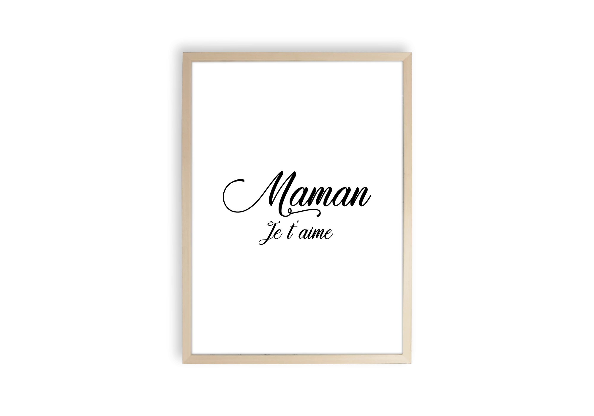 Affiche maman je t'aime en noir et blanc
