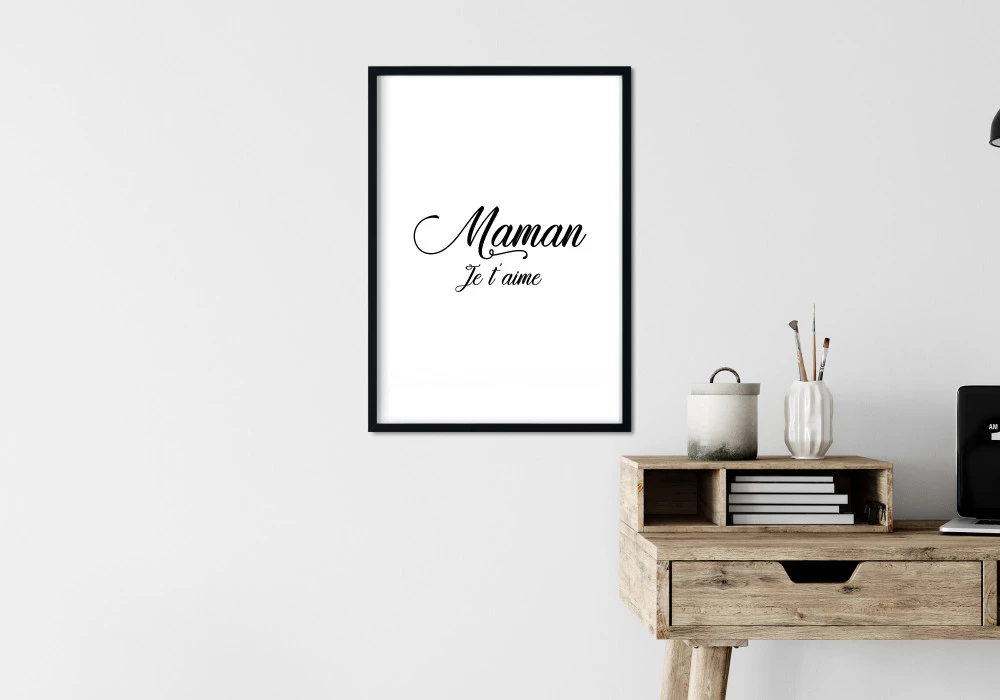 Poster en noir et blanc pour les mamans