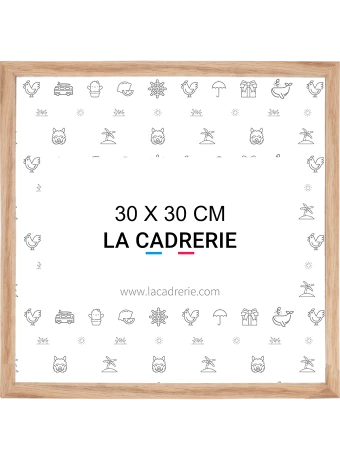 Cadre photo 30x30 cm en bois de chêne et de couleur naturelle.