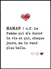 Affiche définition de maman pour la fete des meres