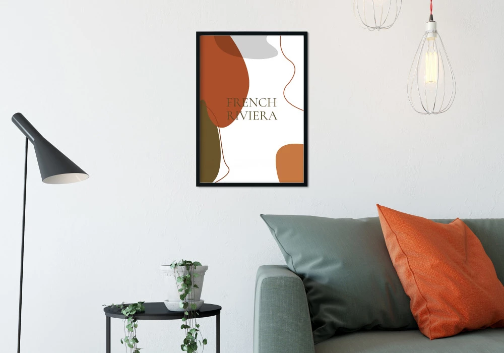 poster french riviera couleur terracotta