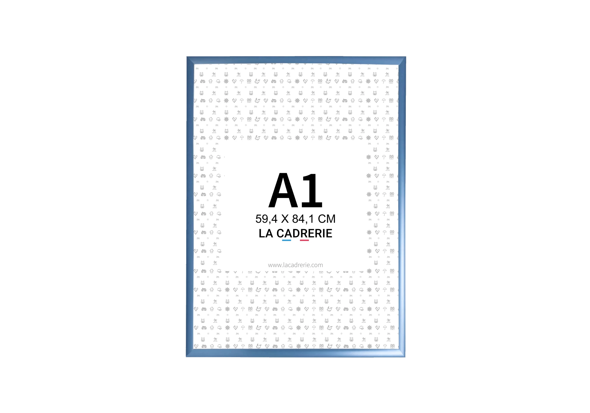 Cadre en aluminium bleu idéal pour encadrer vos photos et posters de dimensions 59,4x84,1 cm.
