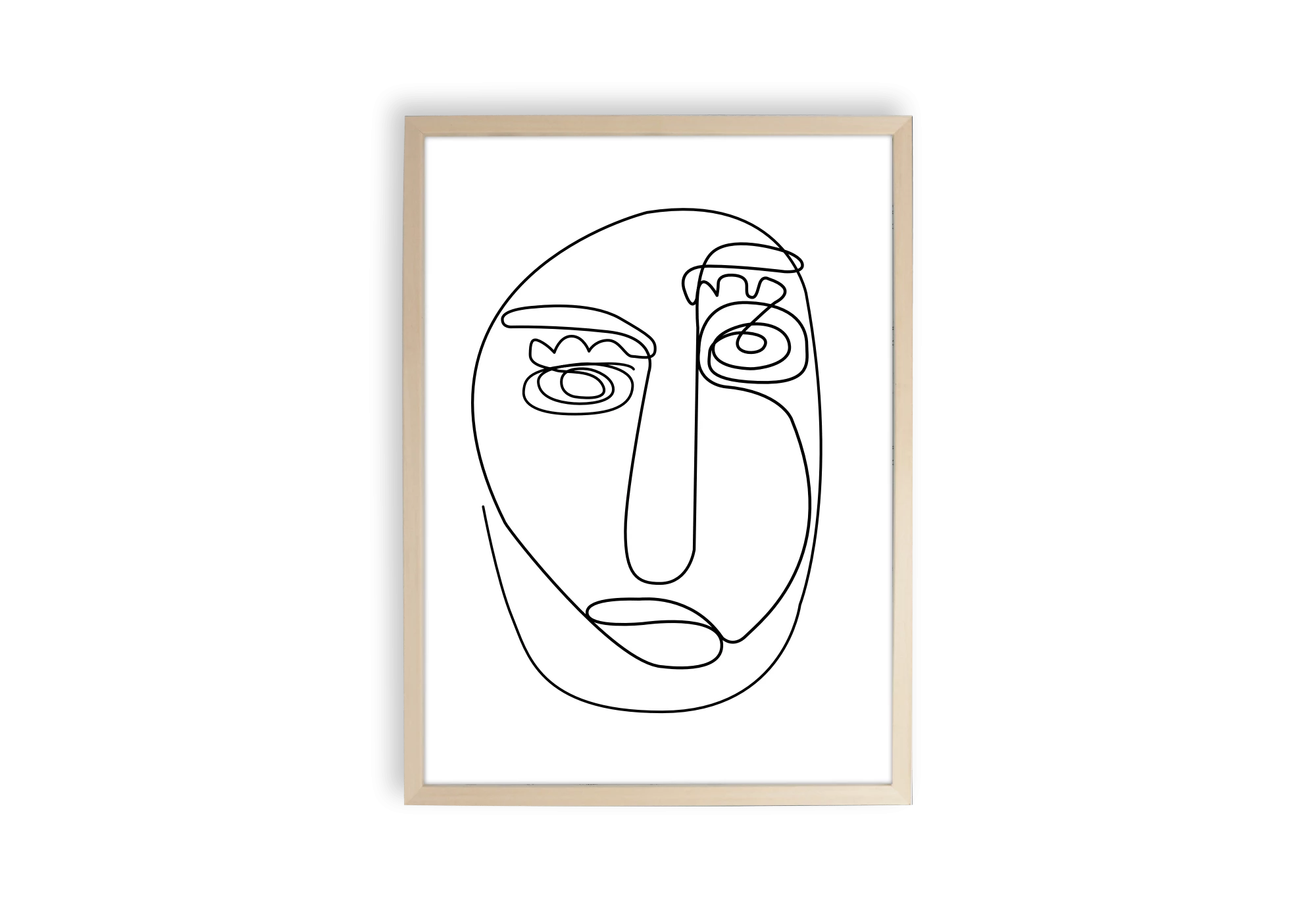 affiche line art de visage abstrait