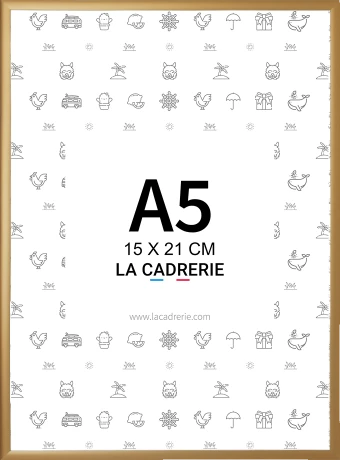 Découvrez notre élégant cadre A5 en aluminium or cuivré mat, idéal pour sublimer posters et affiches. Ce cadre photo A5, au design moderne, rehausse votre décoration intérieure, ajoutant une touche sophistiquée à tout espace.