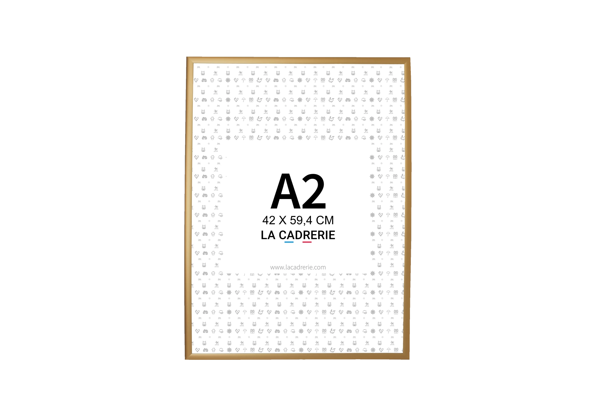Cadre en aluminium or cuivre mat idéal pour encadrer vos photos et posters de dimensions 42x59,4 cm.