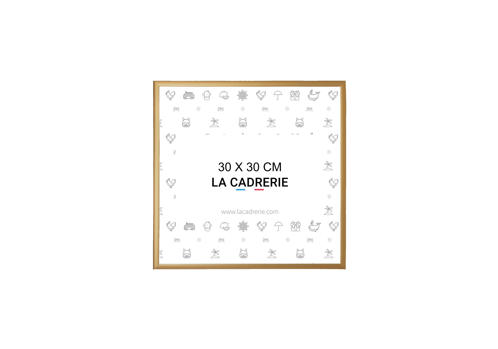 Cadre en aluminium or cuivré mat idéal pour encadrer vos photos et posters de dimensions 30x30 cm.