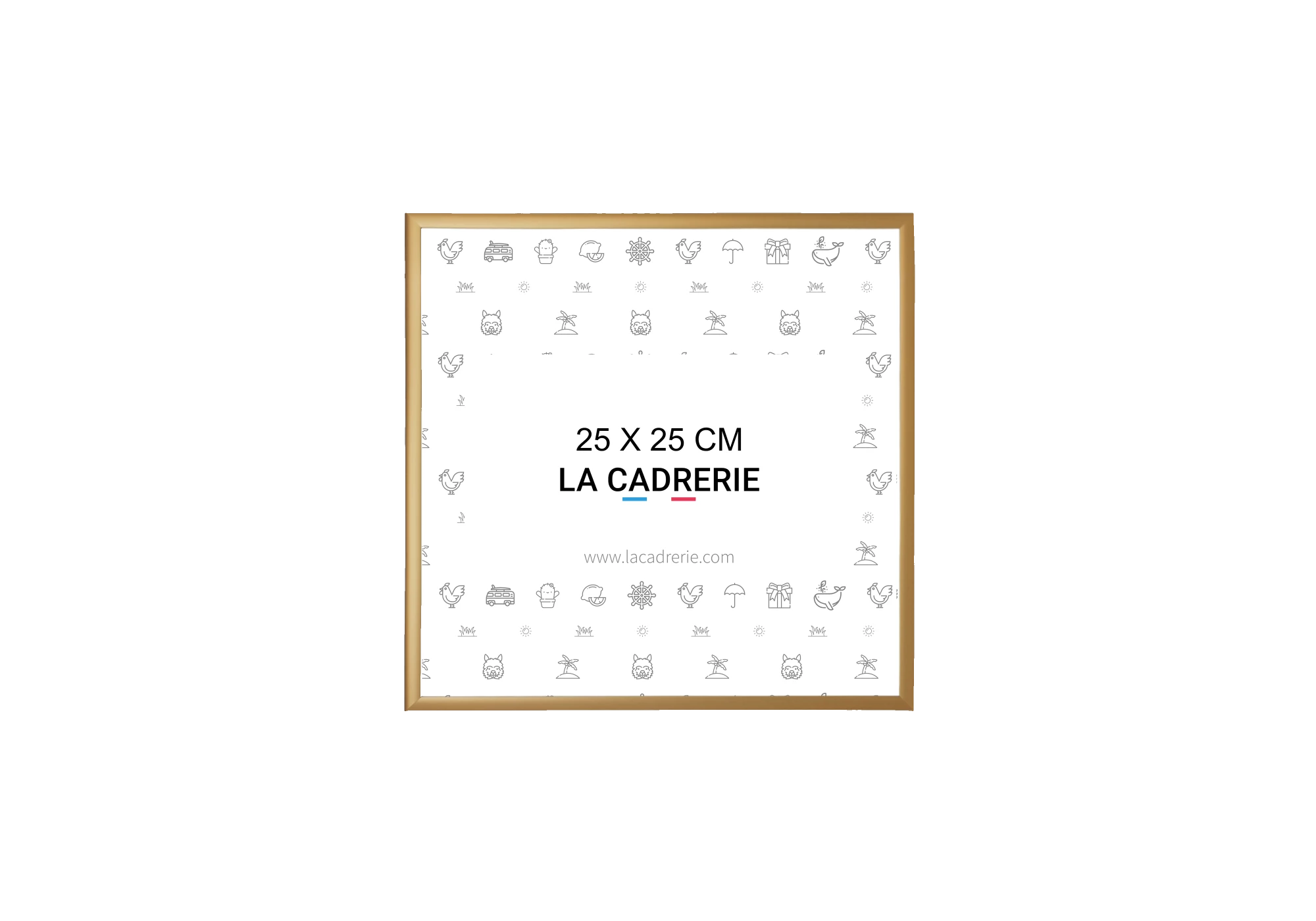Cadre en aluminium or cuivré mat idéal pour encadrer vos photos et posters de dimensions 25x25 cm.
