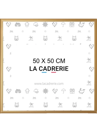 Découvrez notre élégant cadre 50x50 cm en aluminium or cuivré mat, idéal pour sublimer posters et affiches. Ce cadre photo 50x50 cm, au design moderne, rehausse votre décoration intérieure, ajoutant une touche sophistiquée à tout espace.