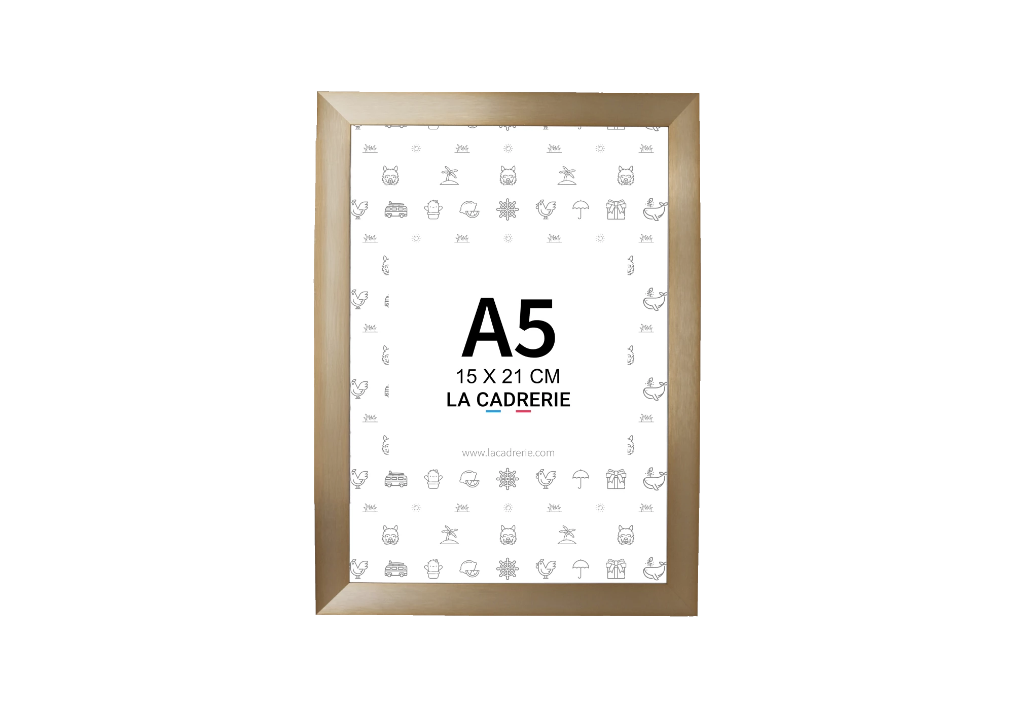Cadre en aluminium champagne intense idéal pour encadrer vos photos et posters de dimensions 15x21 cm.