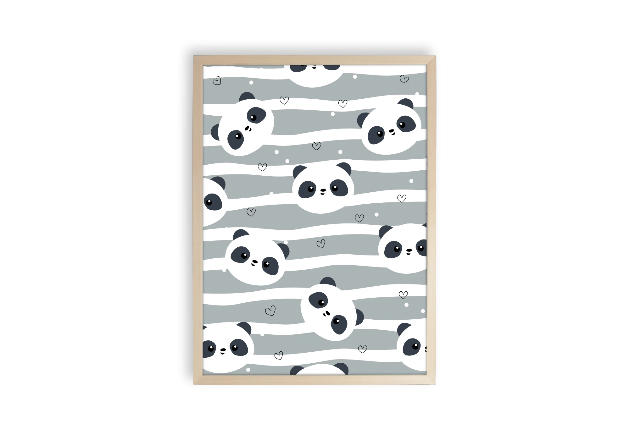 Affiche panda bleue et blanche