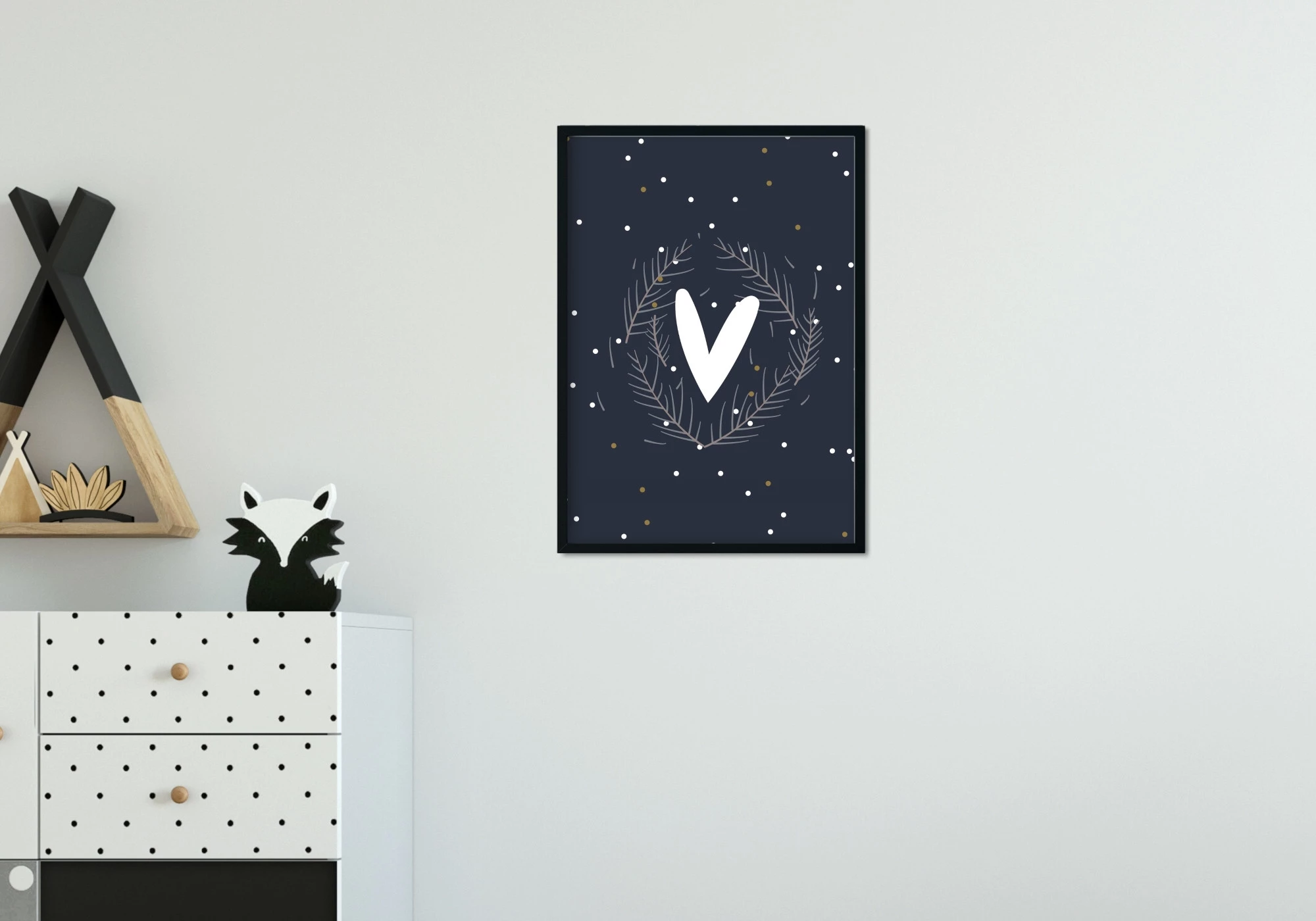 Poster cœur et sapin
